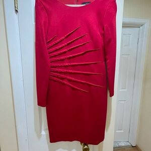 Tribal Red Long Sleeve Dress
